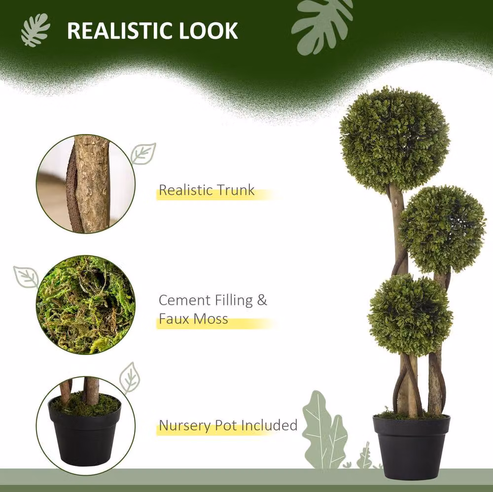 STILVORA Green Artificial Tabletop Tree in Pot, Height: 90 cm – 4