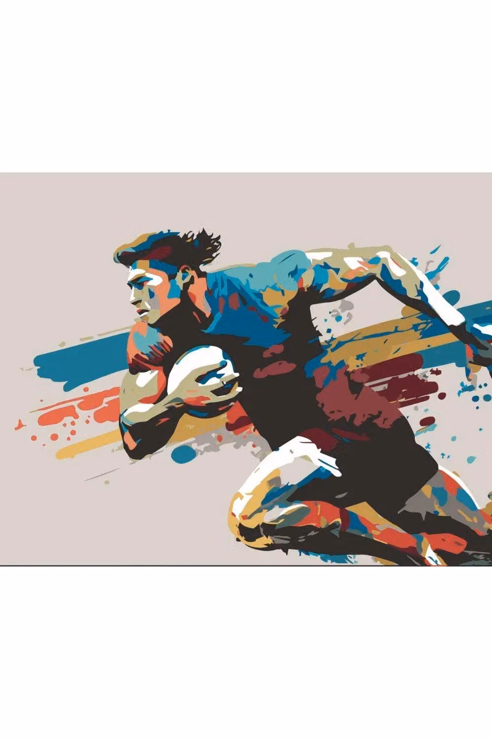 Origin Murals Rugby Player Graphic Style Wall Mural, Multicolour, W: 300 cm, H: 240 cm – 2