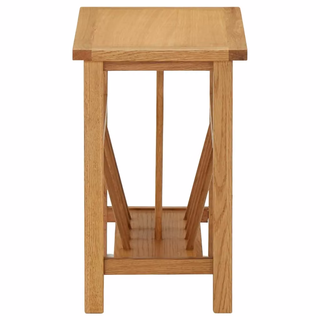Berkfield Home Magazine Table in Brown Solid Oak Wood, W: 45 cm, D: 27 cm, H: 42 cm – 2