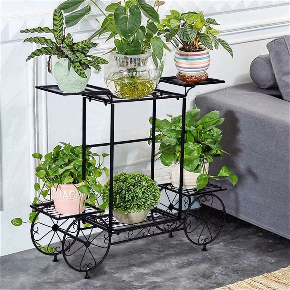 EONLION Matt Black Metal Indoor Plant Stand and Flower Pot Rack – 3