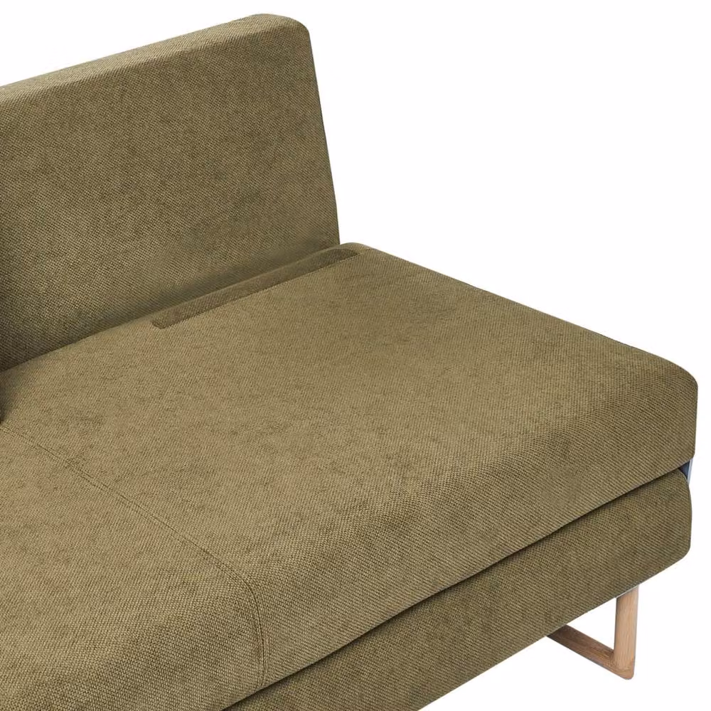 Wyld and Coco 3-Seater Green Fabric Sofa Bed with 5-Position Reclining and Metal Frame – 4