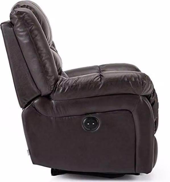 More4Homes Seattle High Back Electric Bonded Leather Recliner in Brown