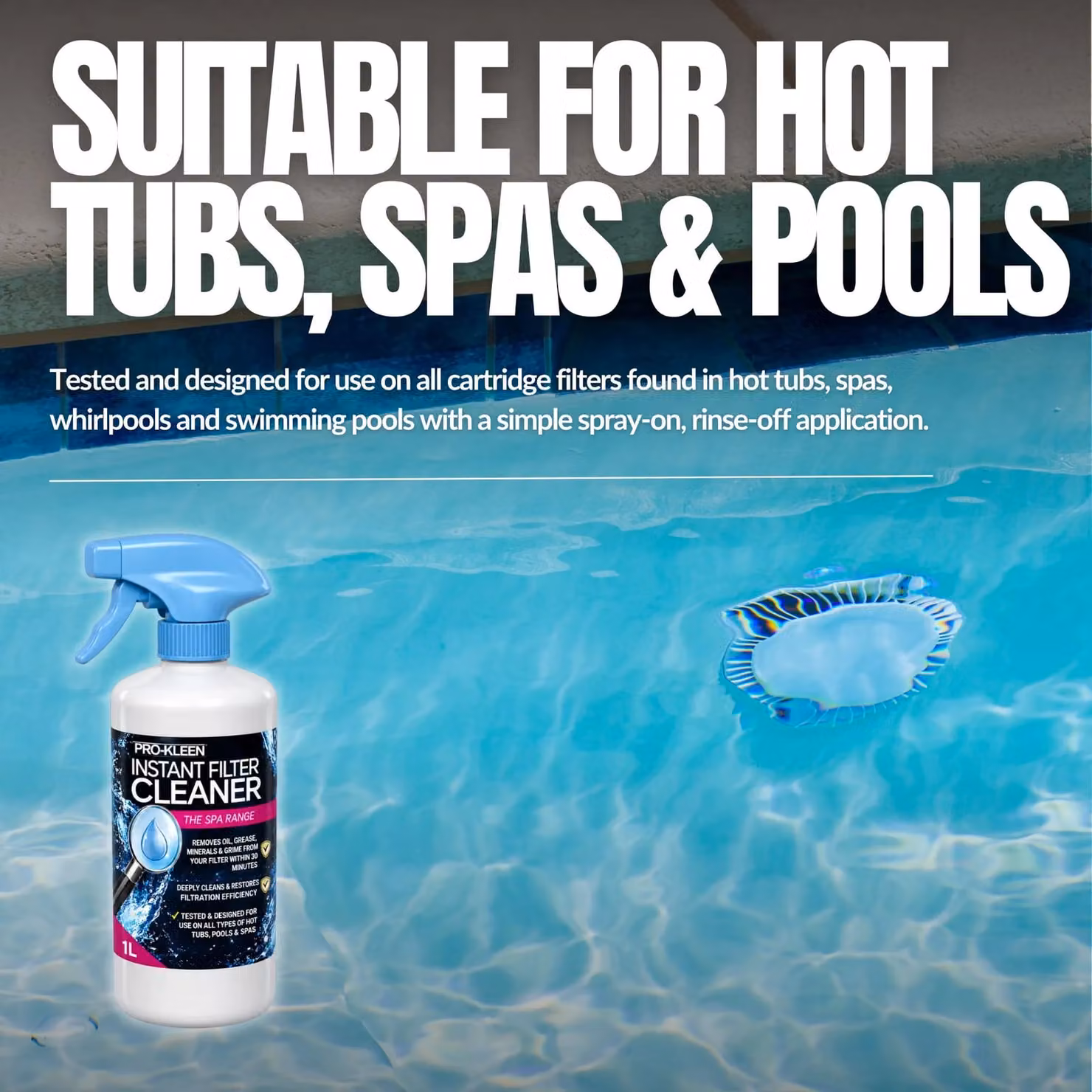 ProKleen Instant Hot Tub, Pool and Spa Filter Cleaner Spray, 4 x 1 l – 7