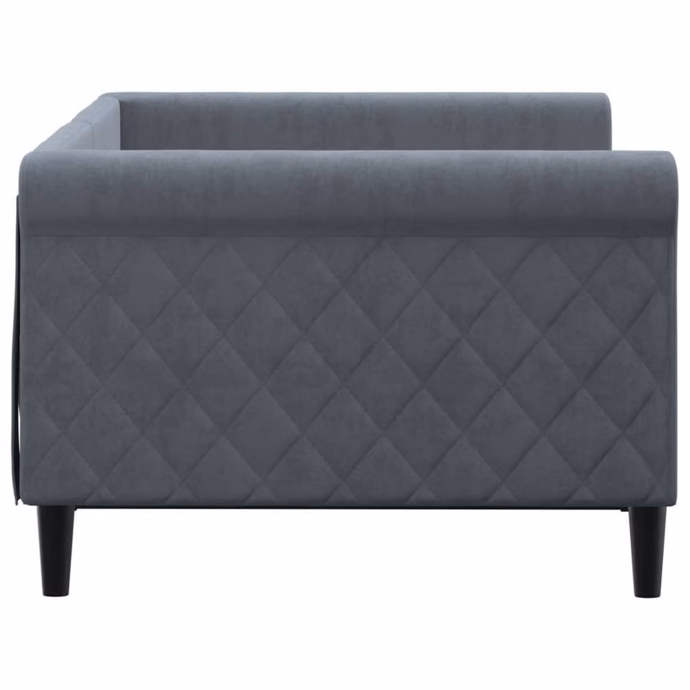 Berkfield Home Modern Velvet Day Bed in Dark Grey, W/D/H: 190 x 90 x 90 cm – 3