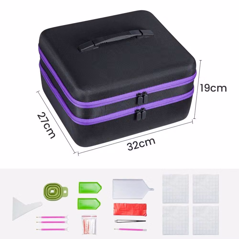 Havendro 240-Slot Diamond Painting Storage Box in Black with Handles – 2