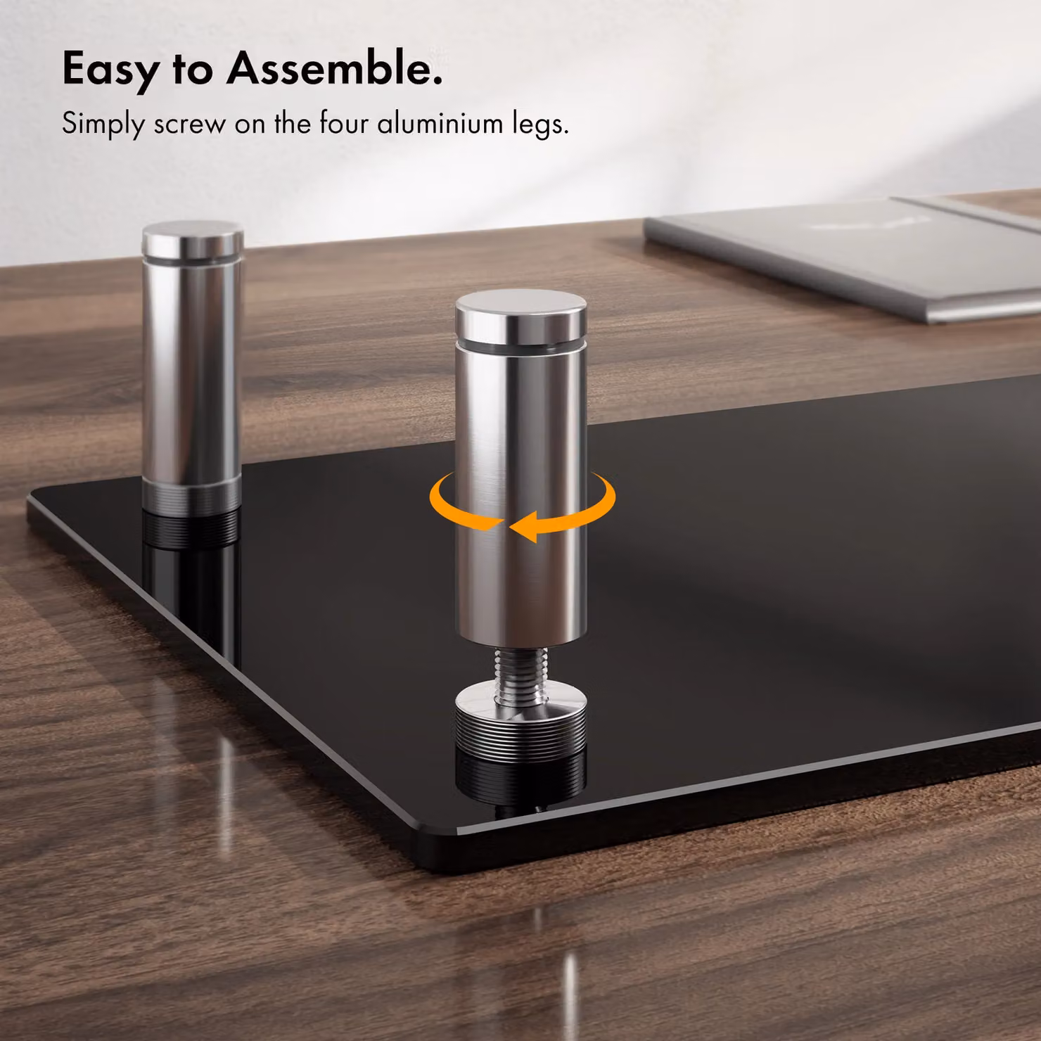 VonHaus Height Adjustable Black Glass Dual Monitor Screen Riser – 4