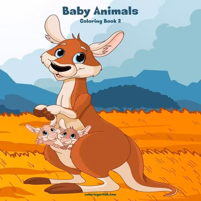 Nick Snels Baby Animals Colouring Book 2 Paperback for Children, Multicolour