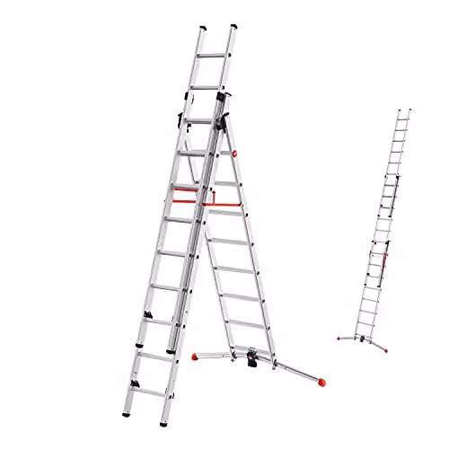 Hailo Profilot 2018 Aluminium Multi-Purpose Combination Ladder, Silver – 1