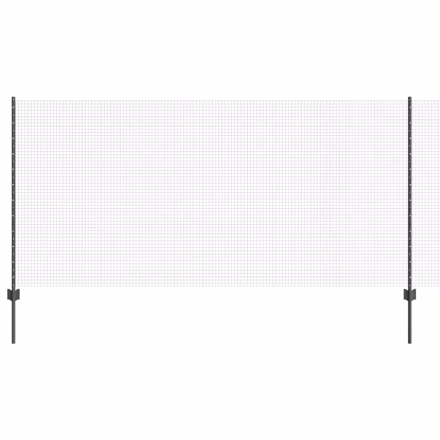 Berkfield Home Grey Steel Welded Wire Fence with 10 U-Profile Posts, W: 10 m, H: 1.2 m – 2