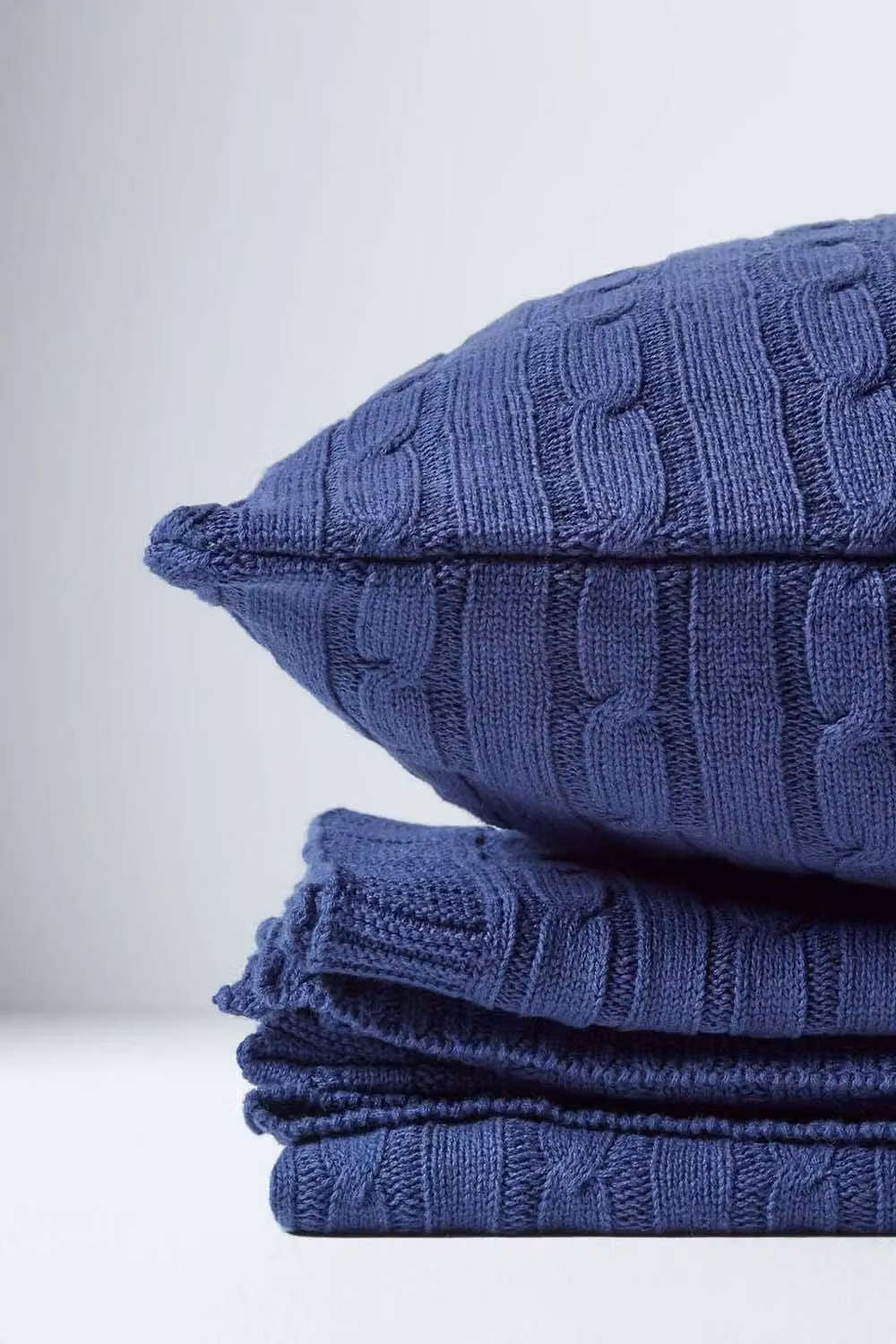 Homescapes Cotton Square Cushion Cover in Blue, W/D/H: 45 x 45 x 1 cm – 3