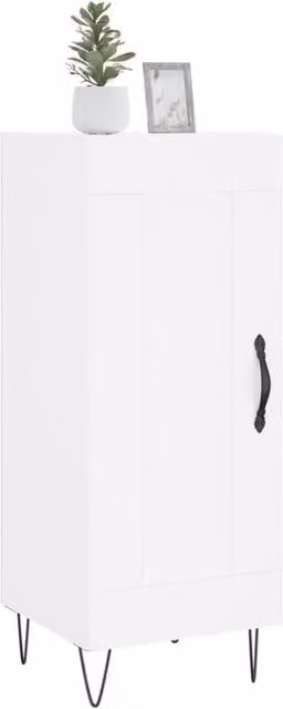 Berkfield Home White Modern Sideboard in Matt Engineered Wood W/D/H: 34.5 x 34.5 x 90 cm