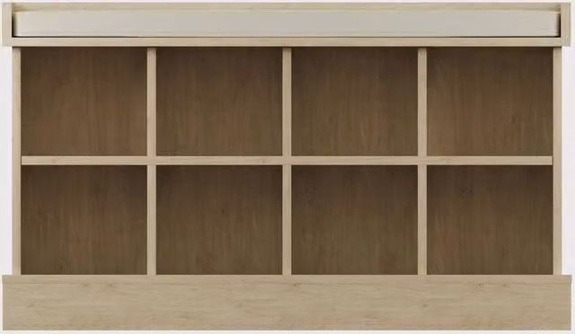 FORGEVIO Oak Shoe Bench with Storage Compartments in Brown