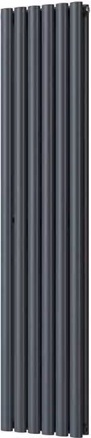 UK Radiators Omeara Anthracite Elliptical Tube Vertical Designer Radiator, H: 160 cm, W: 34.8 cm – 1