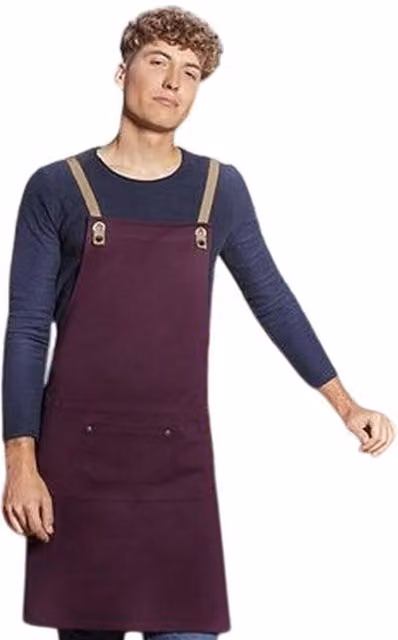 Karlowsky Urban-Nature Cross Strap and Big Pocket Bib Apron in Aubergine Purple