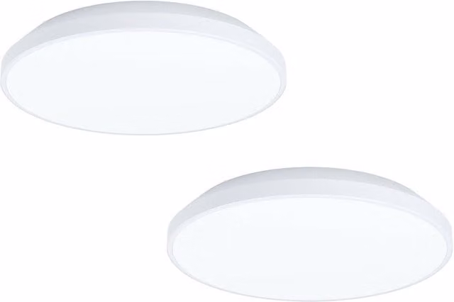 Loops 2 Pack White Round Surface Mounted LED Wall and Ceiling Lights, Diameter: 24 cm, 16W