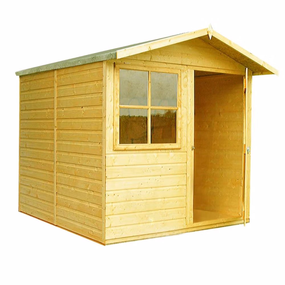 Shires Abri Single Door Tongue and Groove Wood Garden Shed Workshop in Brown – 2