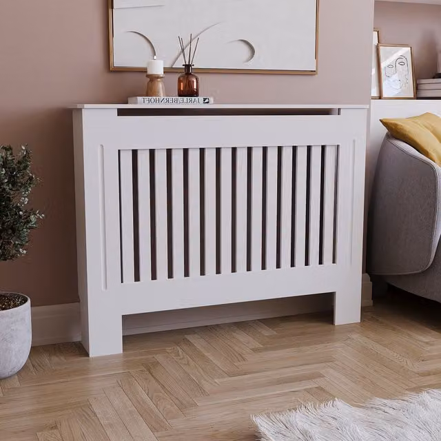 Vida Designs Modern Radiator Cover in White, W/D/H: 112 x 19 x 81 cm