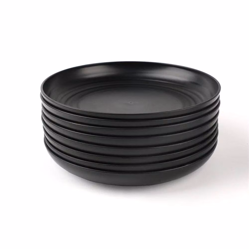 Havendro 32-Piece Black Plastic Round Dinnerware Set for Children – 6
