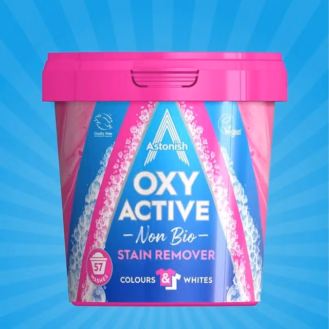 Astonish Oxy Active Non-Bio Fabric Stain Remover, 1.25kg, White