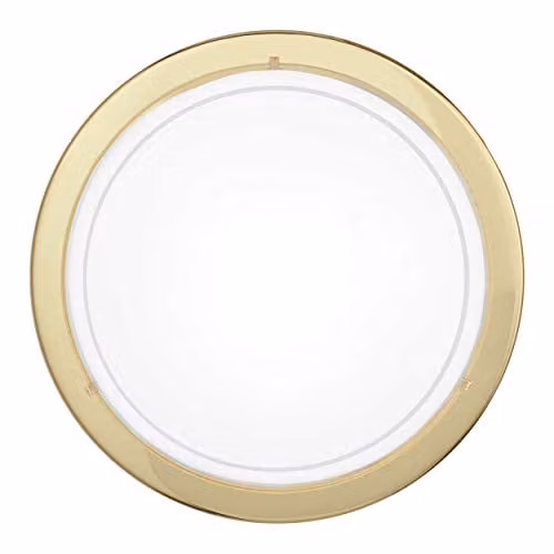 Loops Modern Wall and Ceiling Mounted Sconce in Brass with White and Transparent Glass, E27 Bulb Compatible