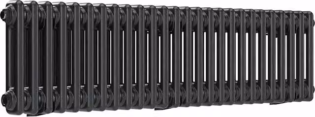 Lux Heat Horizontal 2 Column Steel Radiator in Silver, Grey or Brown, H: 119 cm, W: 30 cm