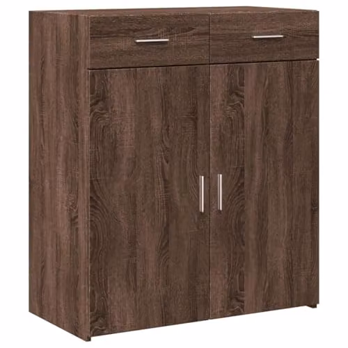 vidaXL Modern Brown Oak Sideboard in Engineered Wood W/D/H: 80 x 42.5 x 93 cm – 1