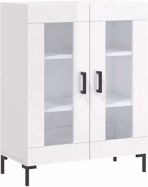 Berkfield Home High Gloss White Sideboard, W: 69.5 cm, D: 34 cm, H: 90 cm – 1