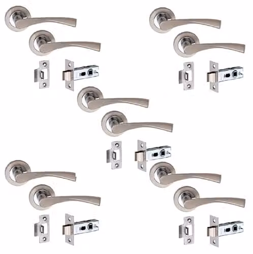 Golden Grace Astrid Polished Chrome and Silver Screw Door Handles