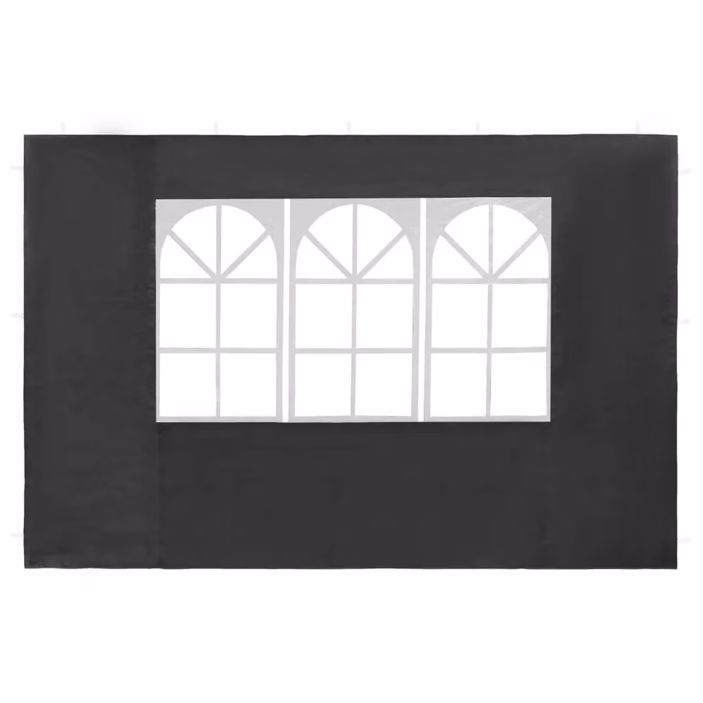Berkfield Home Party Tent Sidewalls with Window, 2 Pieces, PE Material, Anthracite Black – 2