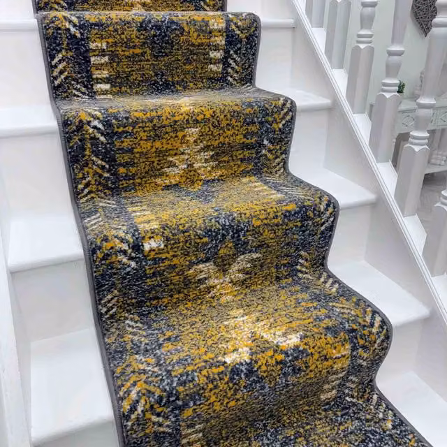 runrug Native Stair Runner Carpet in Beige, W: 60 cm x L: 690 cm