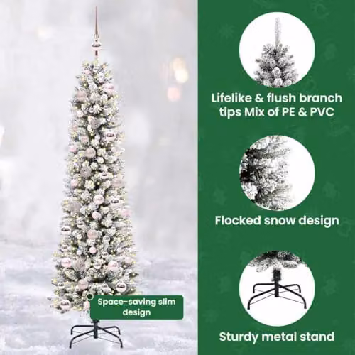 vidaXL Artificial White Christmas Tree, Height: 180 cm – 5