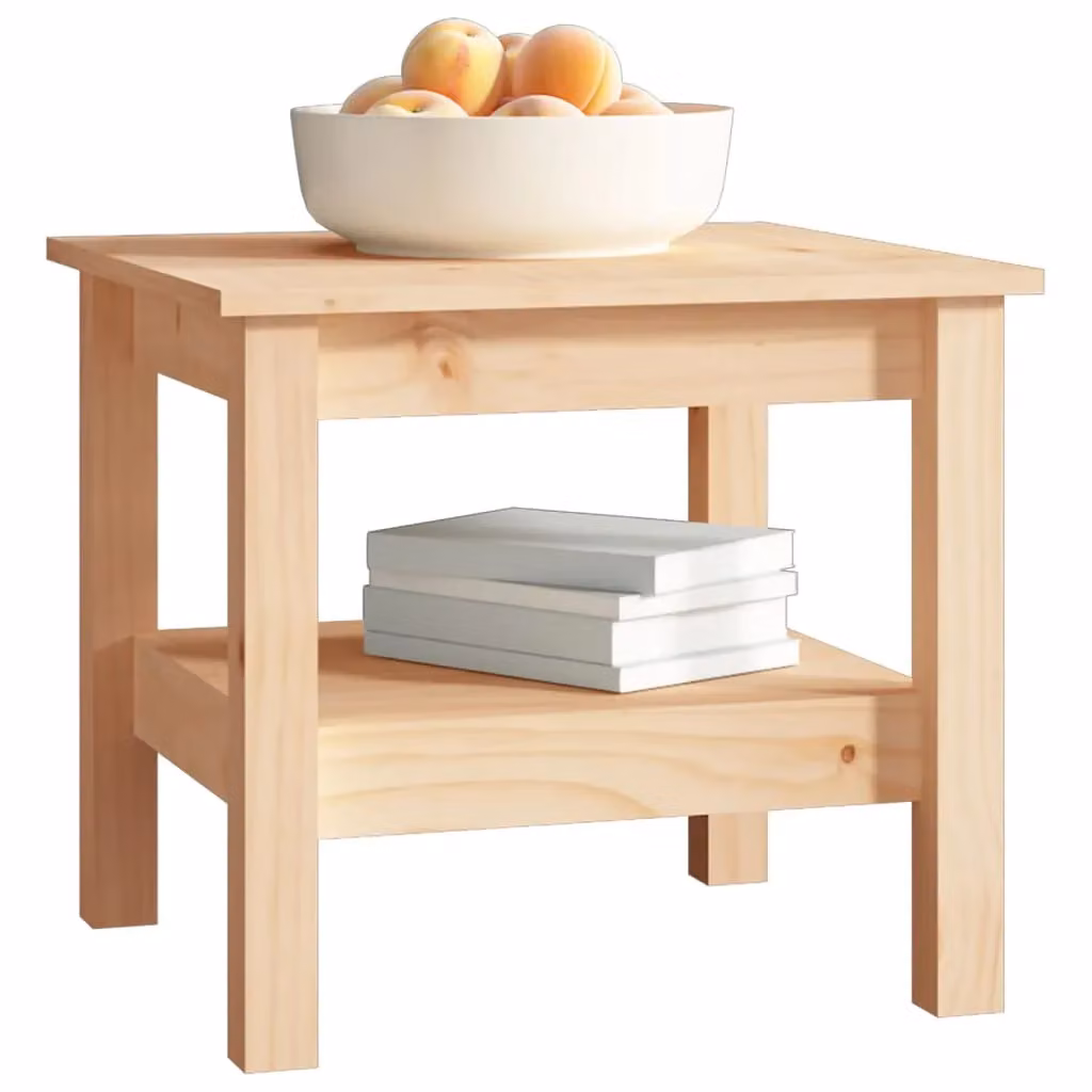 Berkfield Home Rustic Square Pine Wood Coffee Table, Brown, W/D/H: 45 x 45 x 40 cm – 2