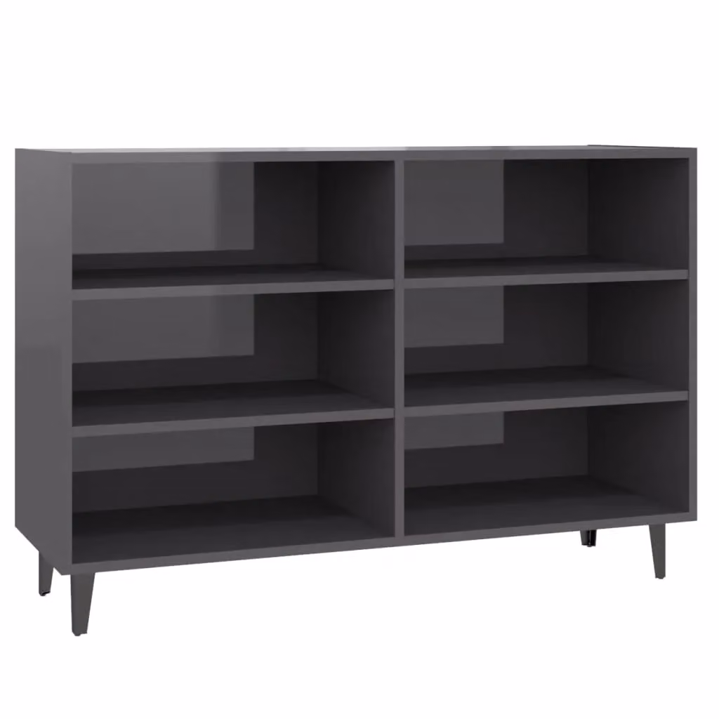 Berkfield Home High Gloss Grey Sideboard, W: 103.5 cm, D: 35 cm, H: 70 cm – 2