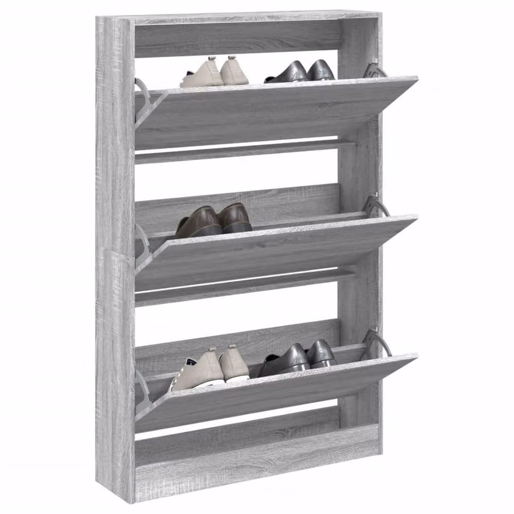 Berkfield Home Grey Sonoma Shoe Cabinet with Tilting Compartments, W/D/H: 80 x 21 x 125.5 cm – 2