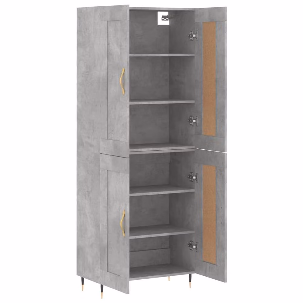 Berkfield Home Modern Highboard in Concrete Grey, W/D/H: 69.5 x 34 x 180 cm – 3
