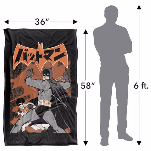 Warner Bros. Batman Robin Kanji Rope Cover Super Soft Fleece Throw Blanket, Multicolour, W: 91 cm, D: 147 cm – 4