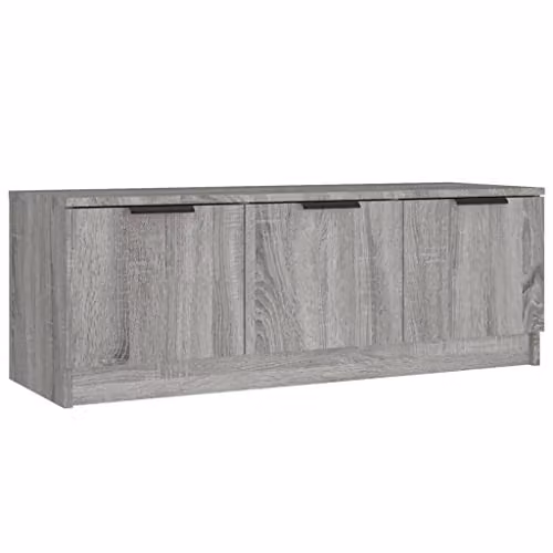 vidaXL Modern Grey TV Cabinet in Engineered Wood, W: 102 cm, D: 35 cm, H: 36.5 cm