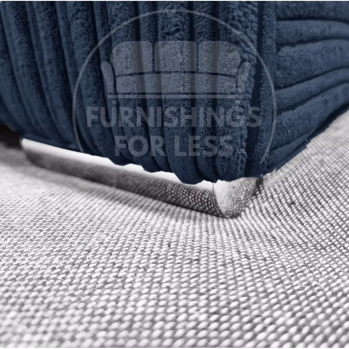 Furnishings For Less UK Delta Blue Jumbo Cord Fabric Sofa Suite with 3 and 2 Seater Sofas and Padded Arms – 5
