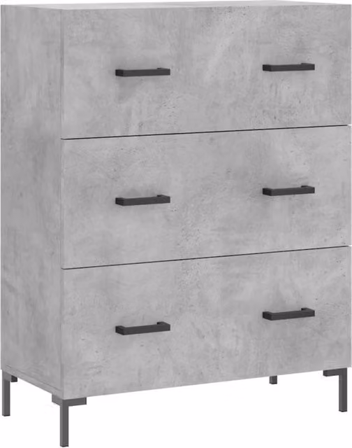 Berkfield Home Sideboard in Concrete Grey, W/D/H: 69.5 x 34 x 90 cm