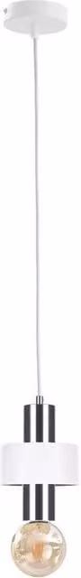 Netlighting Unica Slim Cylinder Pendant Ceiling Light in White and Silver, Diameter: 12 cm, E27