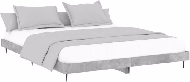 Berkfield Home Durable Small Double Bed Frame in Concrete Grey, W/D/H: 120 x 200 cm