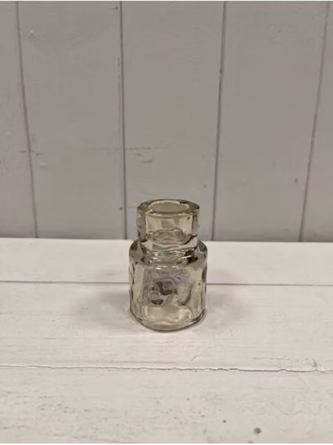 KDMD Small Smokey Brown Textured Glass Candle Holder