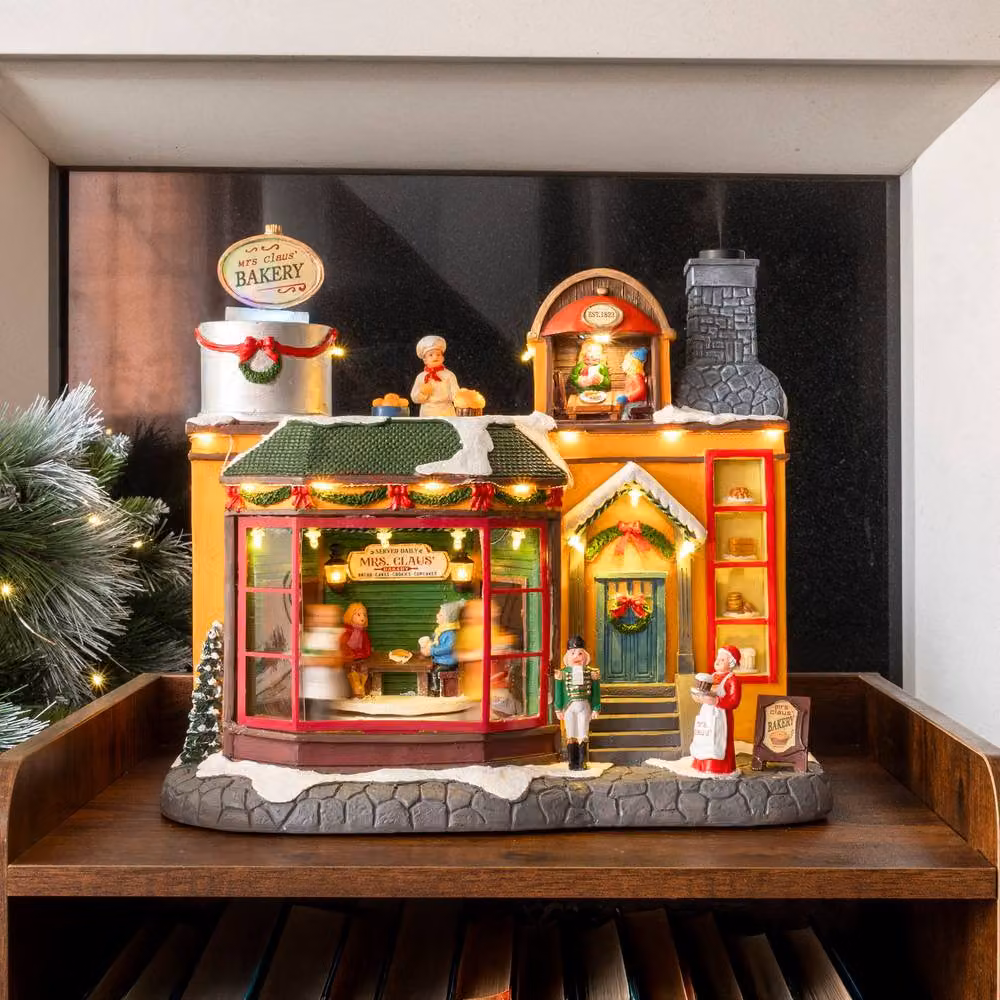 Marco Paul Musical Mrs Claus' Bakery LED Christmas Tabletop Decoration with Oil Diffuser in Multicolour – 9