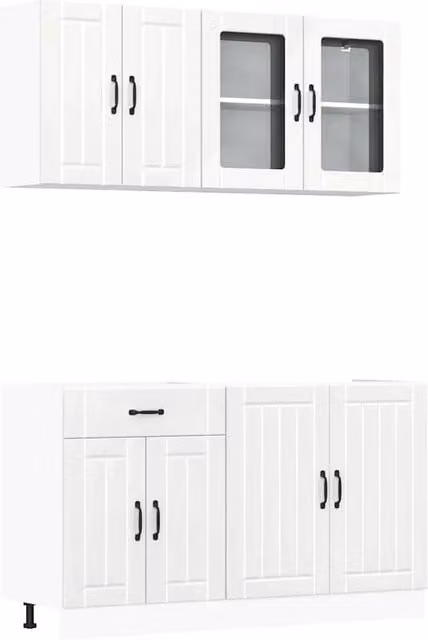 Berkfield Home Kalmar 4 Piece High Gloss White Kitchen Cabinet Set