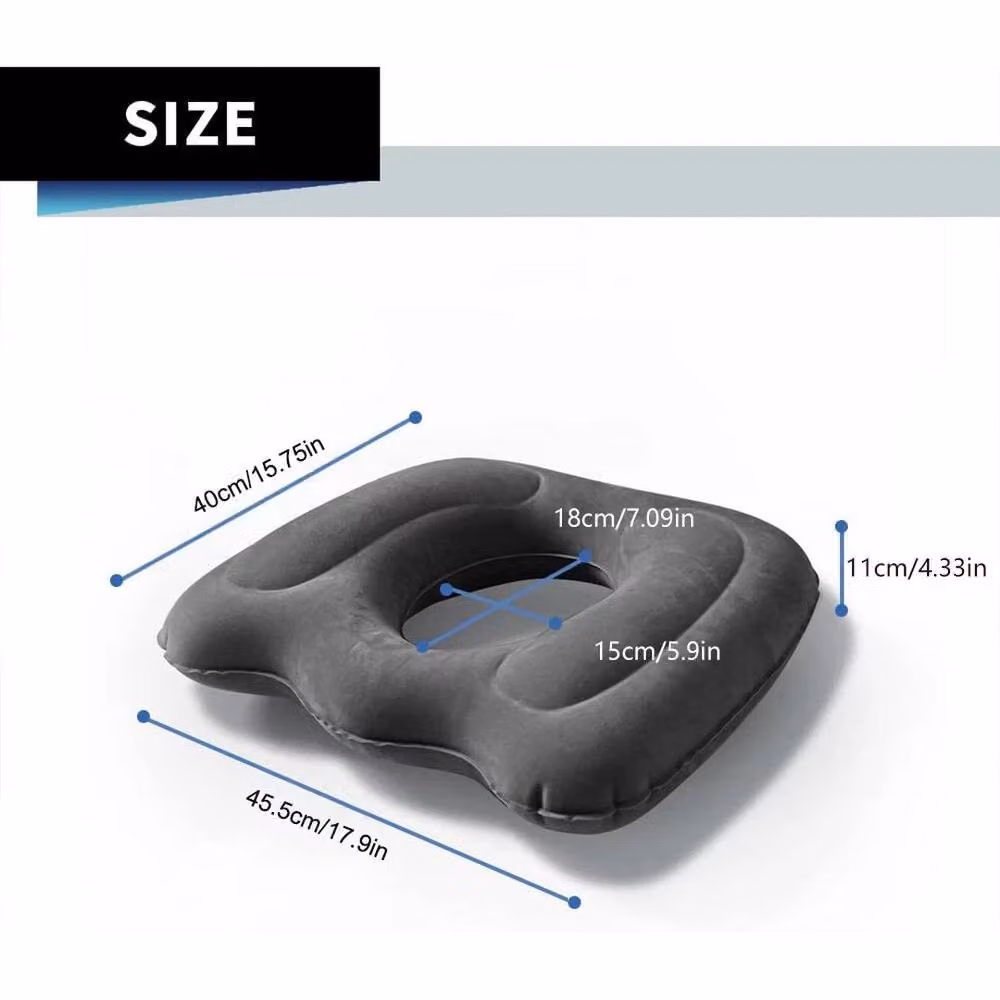 Kelvenix Large Inflatable Medical Donut Cushion Seat in Light Grey, W: 100 cm, L: 190 cm – 2