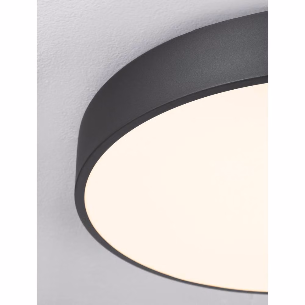Netlighting Hadon LED Flush Ceiling Light, Black, Diameter: 50 cm, 30W, 3353lm, 3000K – 3