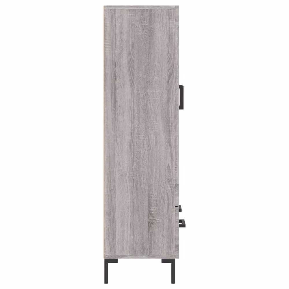 Berkfield Home Grey Sonoma Highboard with Glass Doors and Internal Shelves, W/D/H: 69.5 x 31 x 115 cm – 3