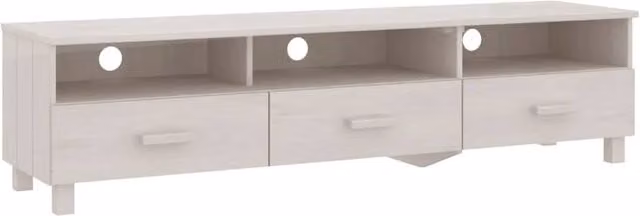 Berkfield Home HAMAR TV Cabinet in White Solid Pine, W: 158 cm, D: 40 cm, H: 40 cm