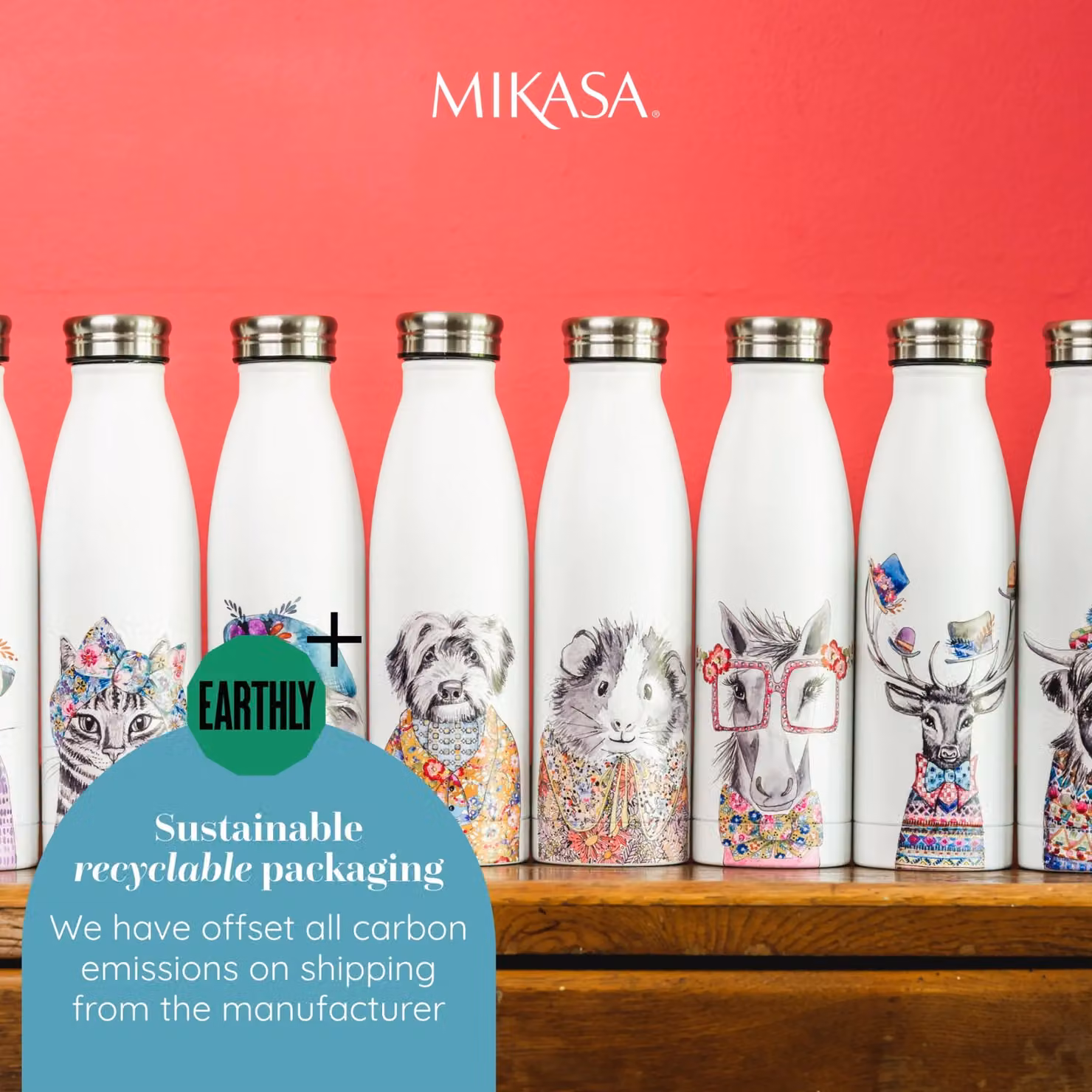 Mikasa Tipperleyhill Highland Cow Double-Walled Stainless Steel Vacuum-Insulated Water Bottle, 500ml, White/Multicolour – 6