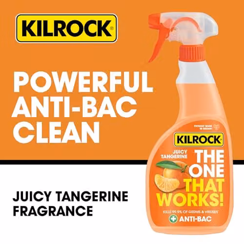 Kilrock Multi-Surface Anti-Bacterial Cleaner Spray, Juicy Tangerine, 750ml – 2